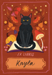 Cat bookplate sticker