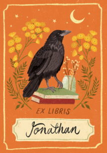 Raven bookplate sticker